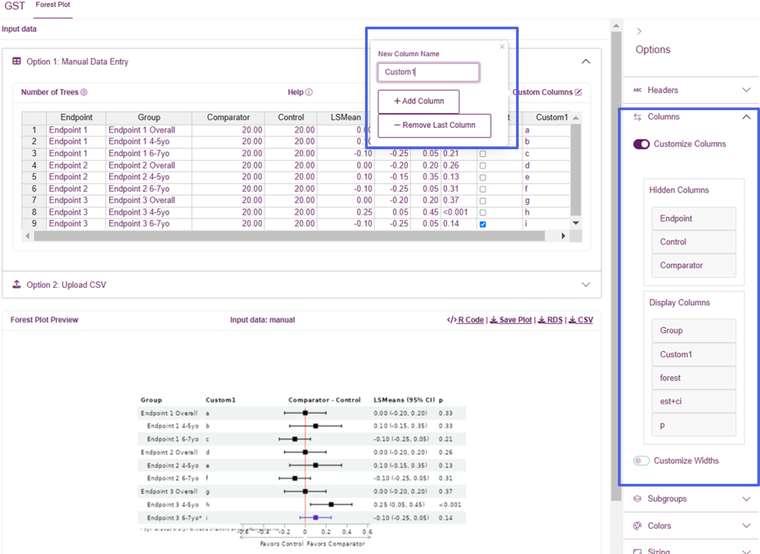 Make Forestplot App • gst